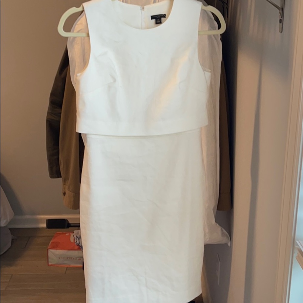 Ann Taylor White Sleeveless Dress
